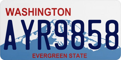 WA license plate AYR9858