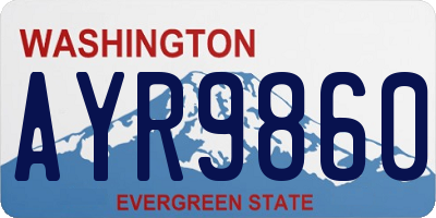 WA license plate AYR9860