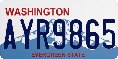 WA license plate AYR9865
