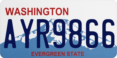 WA license plate AYR9866