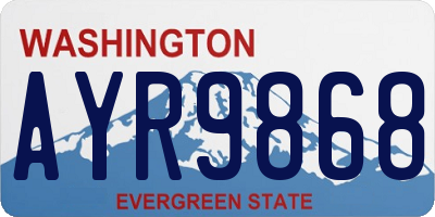 WA license plate AYR9868