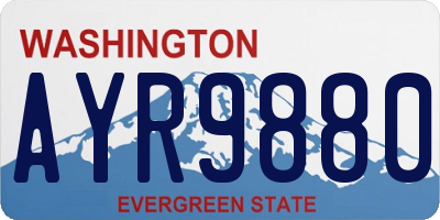WA license plate AYR9880