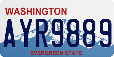 WA license plate AYR9889