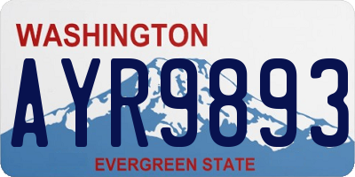 WA license plate AYR9893