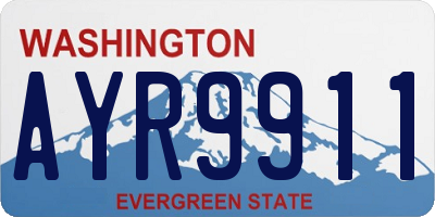 WA license plate AYR9911