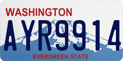 WA license plate AYR9914