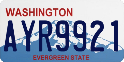WA license plate AYR9921