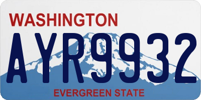 WA license plate AYR9932