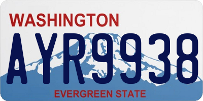 WA license plate AYR9938