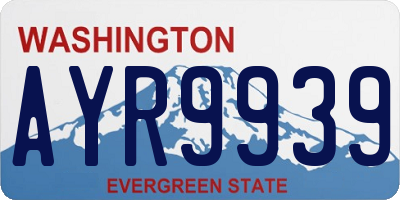 WA license plate AYR9939