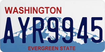 WA license plate AYR9945