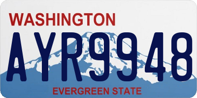 WA license plate AYR9948