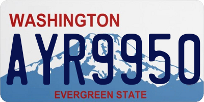 WA license plate AYR9950