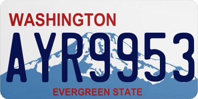 WA license plate AYR9953
