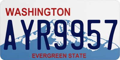 WA license plate AYR9957