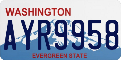 WA license plate AYR9958