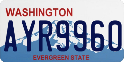 WA license plate AYR9960