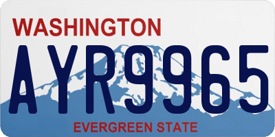 WA license plate AYR9965