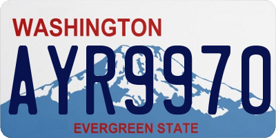 WA license plate AYR9970