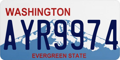 WA license plate AYR9974