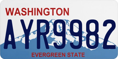 WA license plate AYR9982