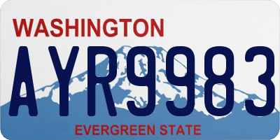 WA license plate AYR9983