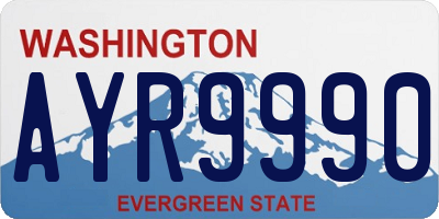 WA license plate AYR9990