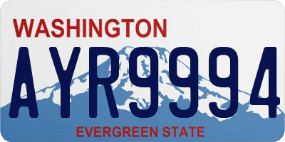WA license plate AYR9994