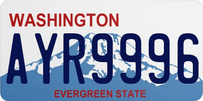 WA license plate AYR9996