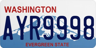 WA license plate AYR9998