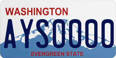 WA license plate AYS0000