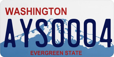 WA license plate AYS0004