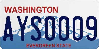 WA license plate AYS0009