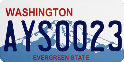 WA license plate AYS0023