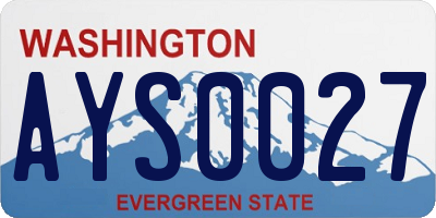 WA license plate AYS0027