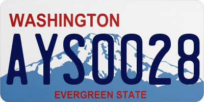 WA license plate AYS0028