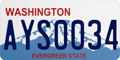 WA license plate AYS0034