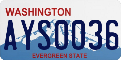 WA license plate AYS0036