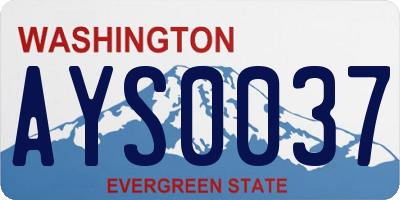 WA license plate AYS0037