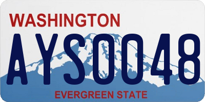 WA license plate AYS0048