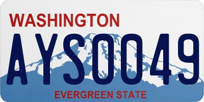 WA license plate AYS0049