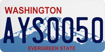 WA license plate AYS0050
