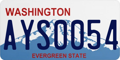 WA license plate AYS0054