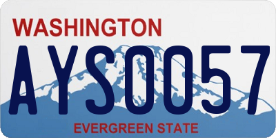 WA license plate AYS0057