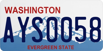 WA license plate AYS0058