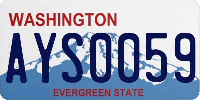 WA license plate AYS0059