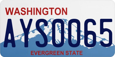 WA license plate AYS0065