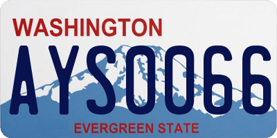WA license plate AYS0066