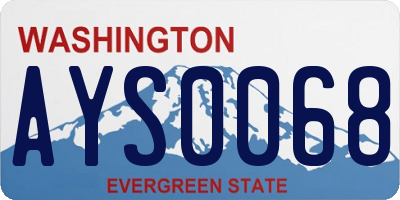 WA license plate AYS0068