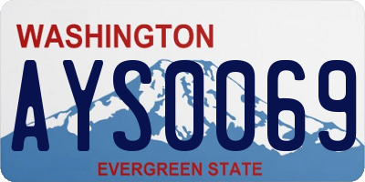 WA license plate AYS0069